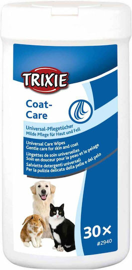 Trixie Universal 30 Μαντηλάκια Σκύλου & Γάτας για Καθαρισμό Σώματος με Αλόη