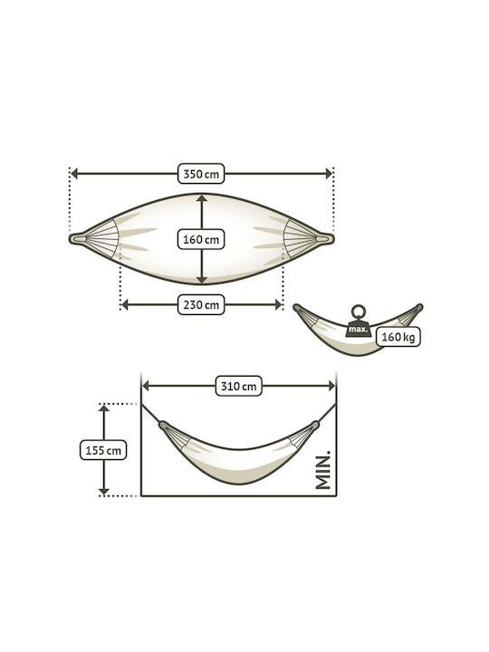 La Siesta Brisa Hängematte Doppelter Stoff 350x160cm