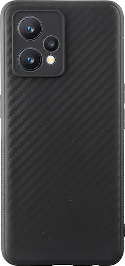 Volte-Tel Carbon Umschlag Rückseite Silikon Schwarz (Realme 9 / 9 Pro+)