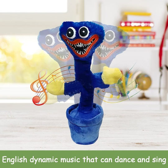 Plush & Soft Toy Huggy Wuggy Killy Willy with Motion & Sound Black for 4+ Years 32 cm