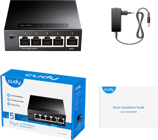Cudy GS105 Unmanaged L2 Switch with 5 Gigabit (1Gbps) Ethernet Ports