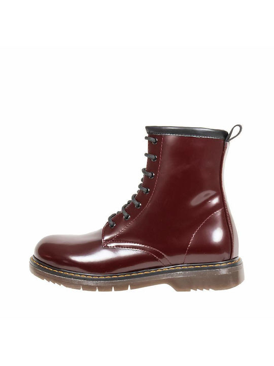 SCARPY SCR47 BOOTS TIED AND ZIPPED WITH BURGUNDY ZIPPER