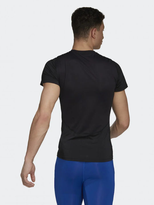 Adidas Techfit Αθλητικό Ανδρικό T-shirt Λευκό με Λογότυπο