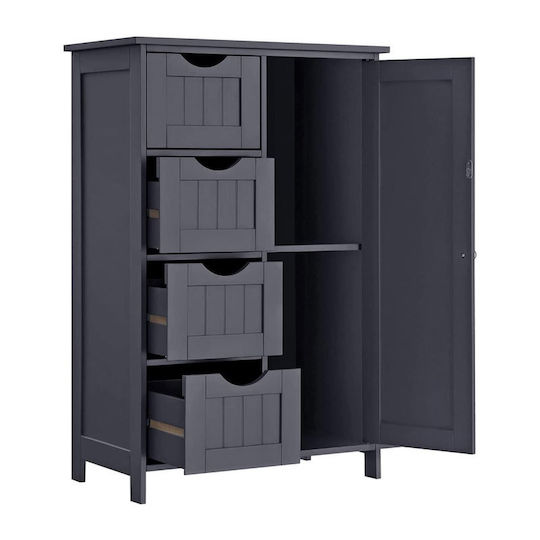 Songmics Cabinet de baie L55xA30xÎ81cm Gri