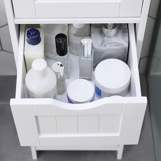 Songmics Floor Bathroom Column Cabinet L30xD30xH82cm White