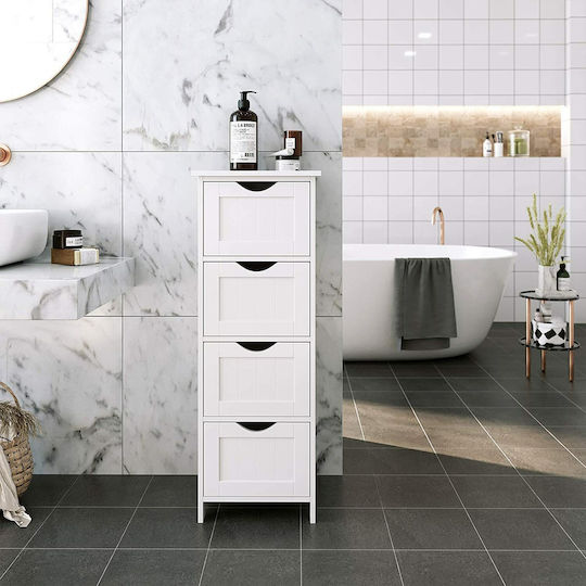 Songmics Floor Bathroom Column Cabinet L30xD30xH82cm White