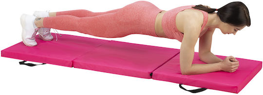 HMS MGS02 Exercise Mat Pink with Carry Strap (180x60x5cm)