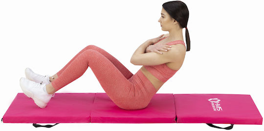 HMS MGS02 Exercise Mat Pink with Carry Strap (180x60x5cm)