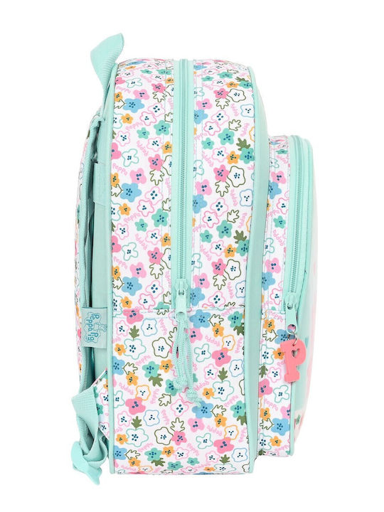 Peppa Pig Kindergarten-Rucksack mit Flaschenhalter Türkis 26 x 11 x 34 cm