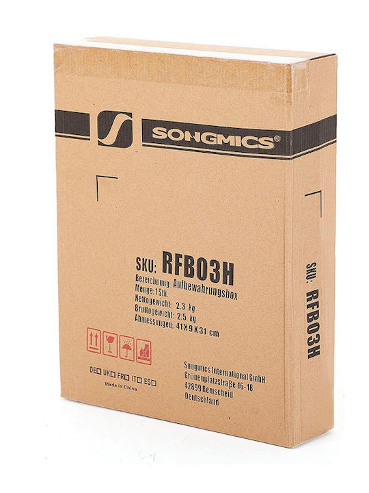 Songmics Fabric Storage Box Black 40x30x25cm 3pcs