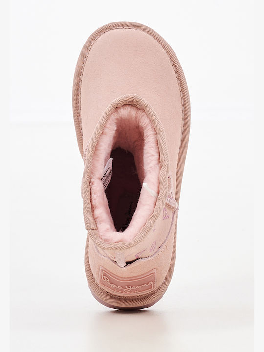 DISS Lederne Kinder-Schneestiefel Rosa