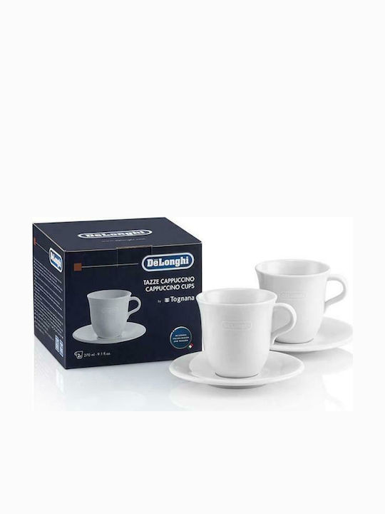 De'Longhi Cappuccino Set Set Căni Cappuccino De ceramică Albe 270ml 2buc