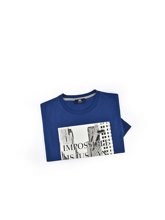 Makis Tselios Fashion Men's T-Shirt Stamped Blue