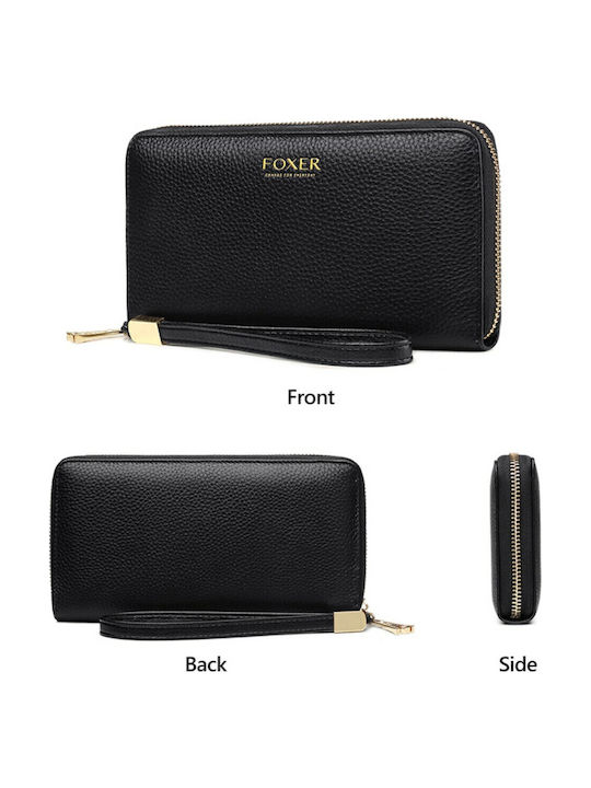 Large Leather Women's Wallet Classic with RFID Black