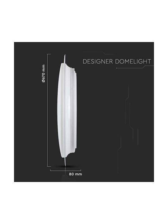 V-TAC Ceiling Mount Light 67cm White with Integrated LED and Remote Control