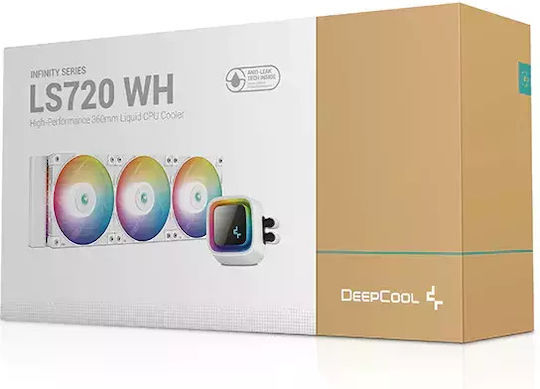 Deepcool LS720 Υδρόψυξη AIO CPU με 3 Ανεμιστήρες 120mm και ARGB Φωτισμό Λευκή