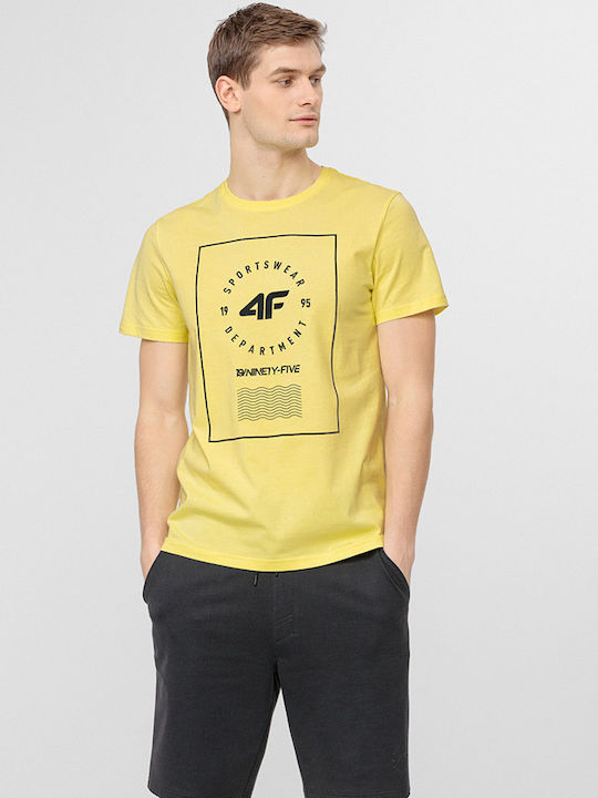 4F Men's Short Sleeve T-shirt Yellow