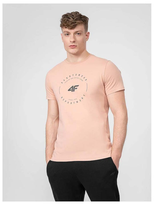 4F Herren T-Shirt Kurzarm Rosa