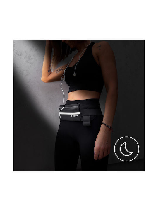 Wozinsky Expandable Belt Γυναικείο Τσαντάκι Μέσης για Τρέξιμο Μαύρο