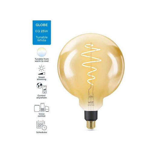 WiZ Smart Λάμπα LED 25W για Ντουί E27 και Σχήμα G200 Ρυθμιζόμενο Λευκό 390lm Dimmable