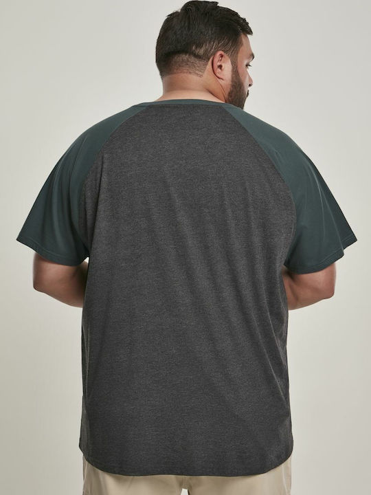 Urban Classics Men's Short Sleeve T-shirt Charcoal / Bottlegreen