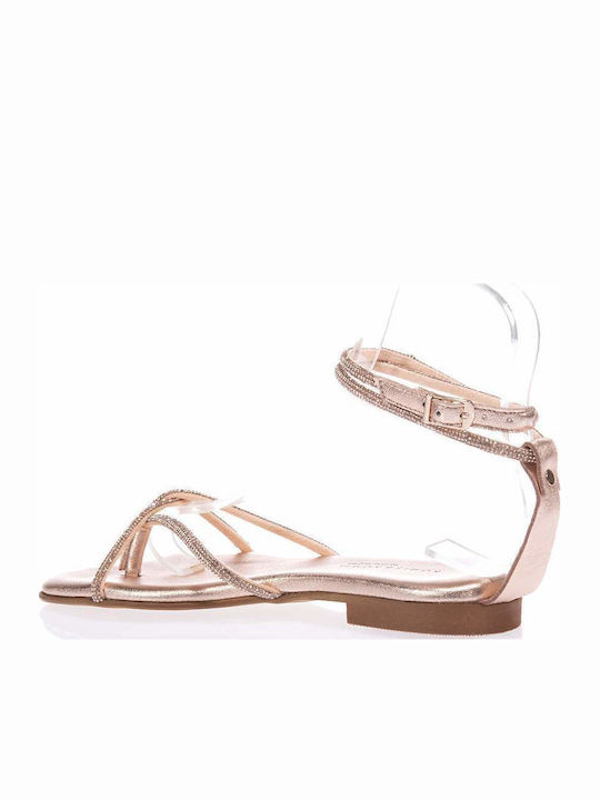 Leather Women's Flat Sandals Copper