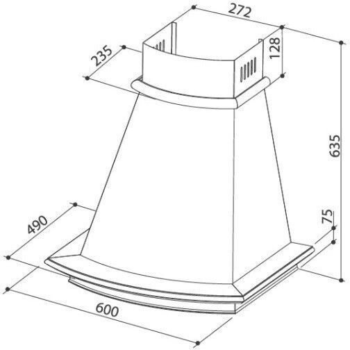 Proff Airmax SD61 BW Kamin-Dunstabzug 60cm Beige
