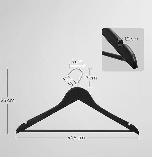 Songmics Clothes Hanger Black CRW02B10 10pcs
