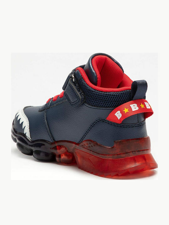 Παιδικά Sneakers High με Σκρατς & Φωτάκια Μπλε
