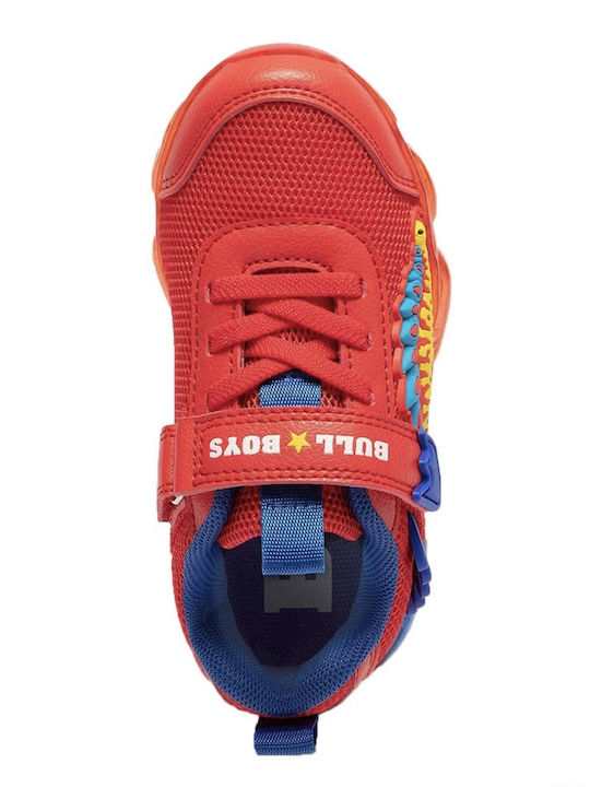 Παιδικά Sneakers με Σκρατς & Φωτάκια Κόκκινα