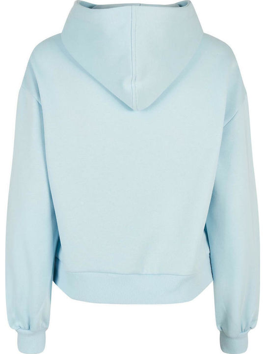 Long Women's Sweatshirt Hooded Ice Water Blue