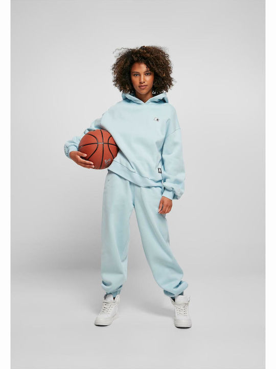 Long Women's Sweatshirt Hooded Ice Water Blue
