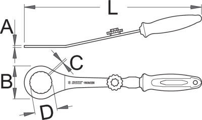 Unior Miscellaneous Keys Key for the Contra Spanner 1609/2BI