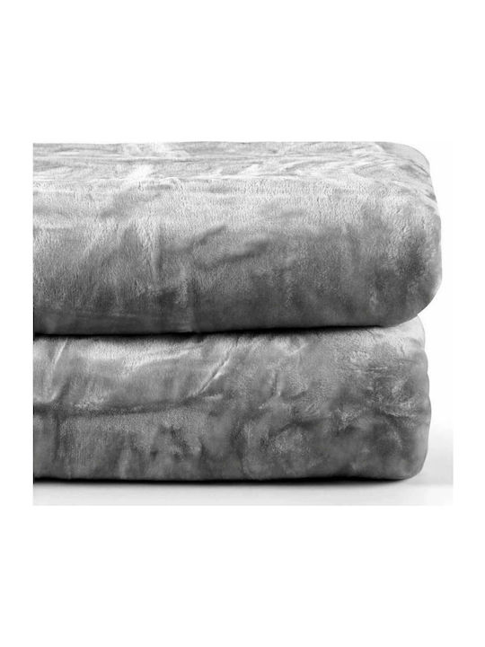 Kentia Notte Blanket Velvet Queen 220x240cm. 22 Light Grey