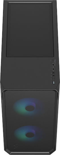 Fractal Design Focus 2 Gaming Midi Tower Κουτί Υπολογιστή με Πλαϊνό Παράθυρο RGB Black
