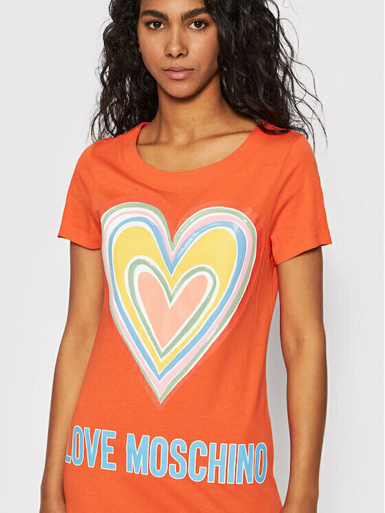 Sommer Mini T-Shirt Damenkleid Orange