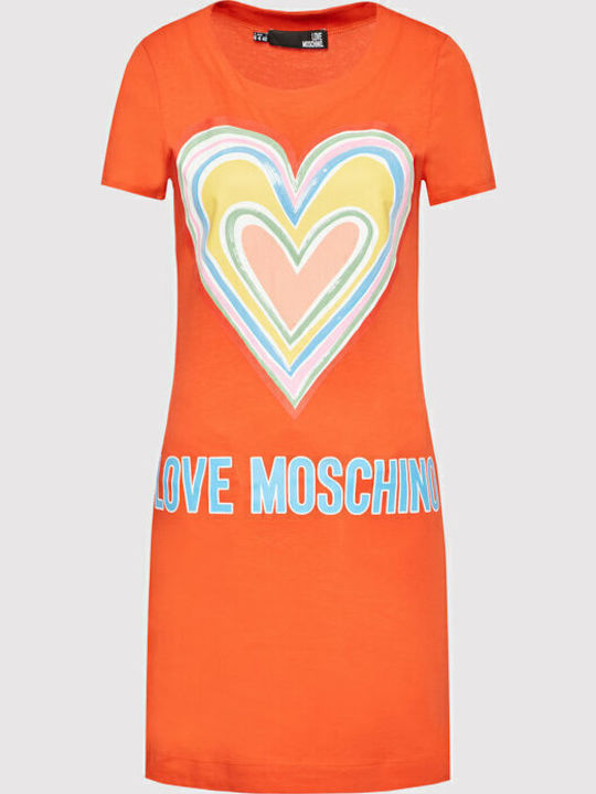 Sommer Mini T-Shirt Damenkleid Orange
