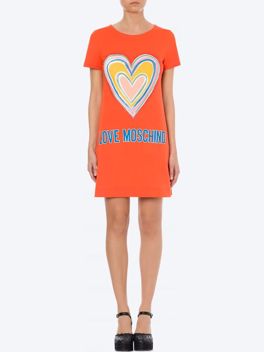 Sommer Mini T-Shirt Damenkleid Orange