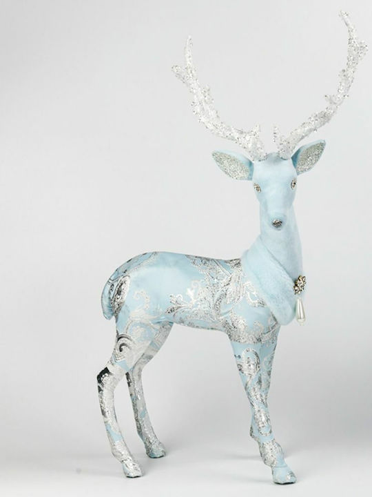 Iliadis Christmas Deer Figure Light Blue 55x37x19cm