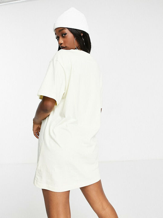 Sportswear Essential Summer Mini Athletic T-Shirt Short Sleeve Beige Dress
