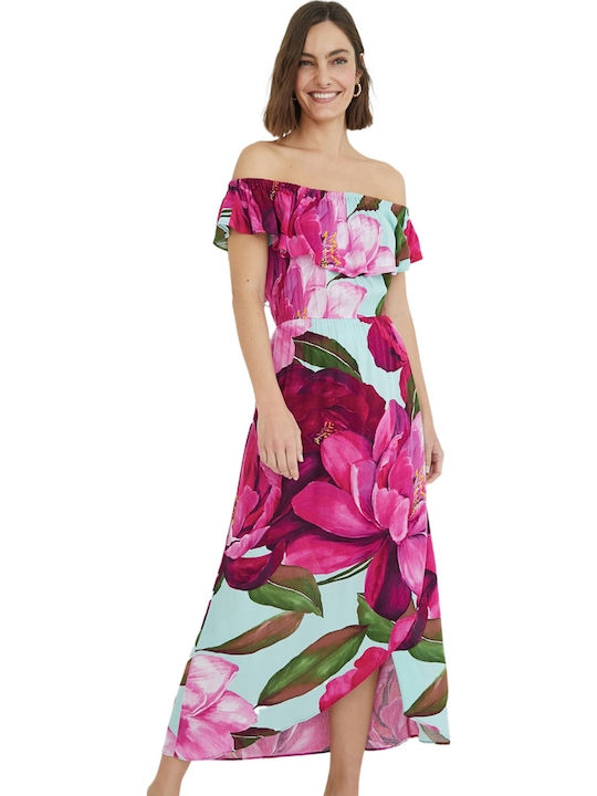 Arles Sommer Midi Damenkleid mit Rüschen Blumen
