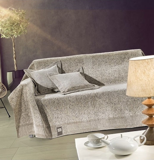 Guy Laroche Balance Ριχτάρι Τριθέσιου Καναπέ Δύο 'Οψεων Chenille 170x300εκ. Sand