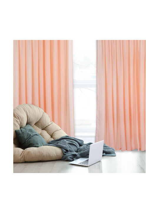 Das Home Curtain with Pencil Pleat 2194 Salmon 450x270cm
