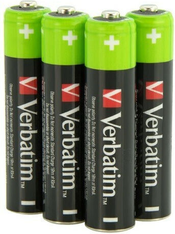 Verbatim Wiederaufladbare Batterien AAA Ni-MH 950mAh 1.2V 4Stück