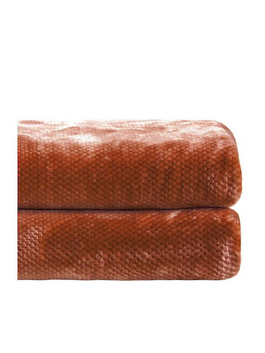 Kentia Bella Blanket Velvet Queen 240x260cm. 06 Brick