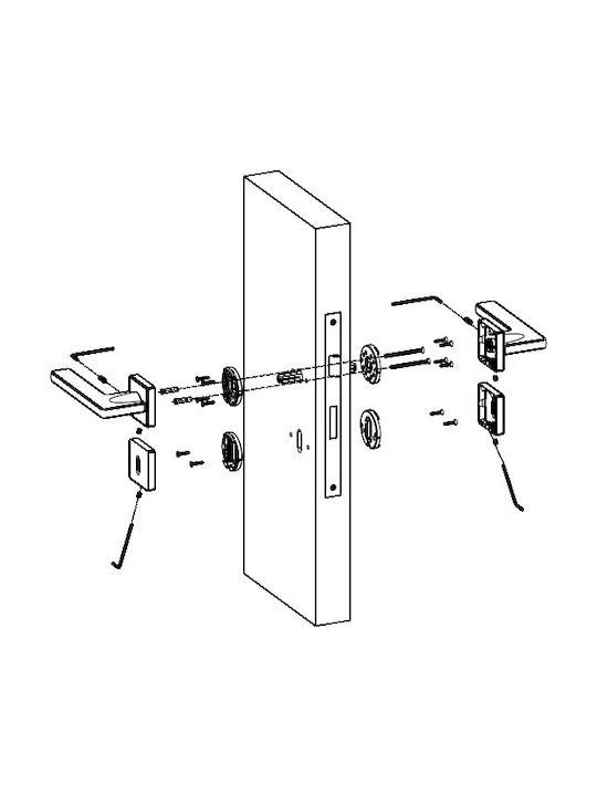 Conset Πόμολο Μεσόπορτας με Ροζέτα C1275 C1275RORS19S19 Ζεύγος Μαύρο Ματ