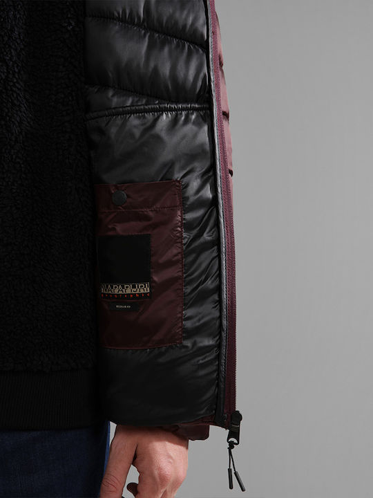 Winter Jacket Puffer Burgundy Fudge