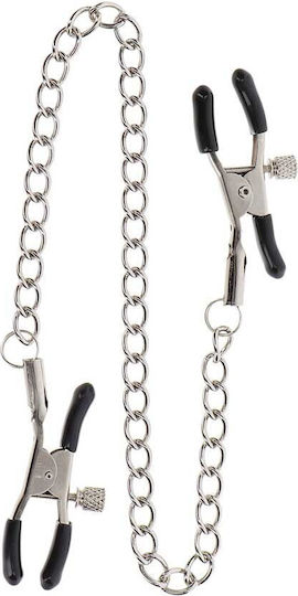 Taboom Adjustable Clamps With Chain Cleme pentru Sfârcuri în Culoare Argintiu