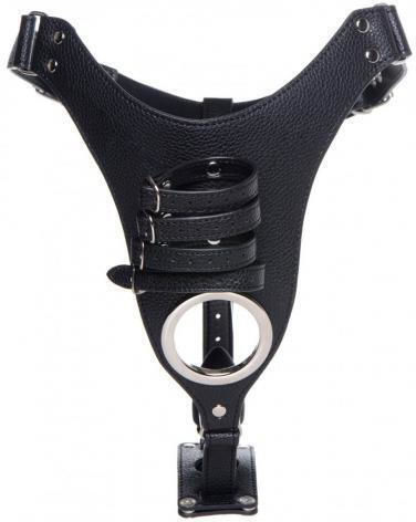 XR Strict Penis Chastity Belt with Silicone Anal Plug Black