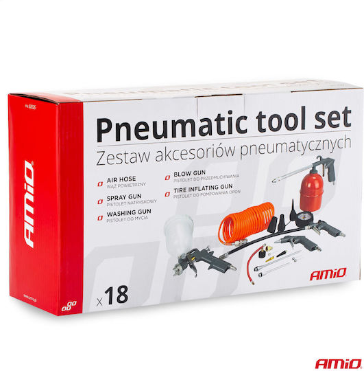 AMiO 02625 Air Tool Kit 18 Pieces